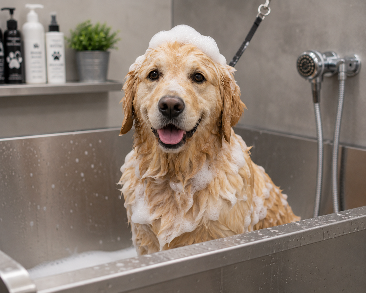 Hund beim Baden